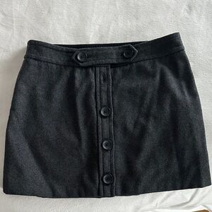 GAP Black Button-Front Mini Skirt